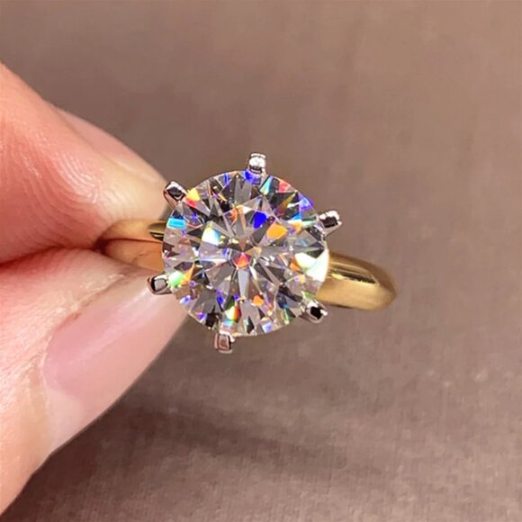 2 Carat Moissanite Contrast 925 Sterling Silver Ring main image 1